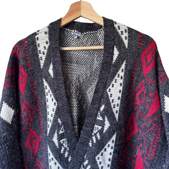 Charlotte Russe Y2K Southwestern Aztec Boho Style Fringe Cardigan Duster Open - Picture 3 of 16